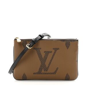 Louis Vuitton Monogram Reverse Double Zip Pochette COA included